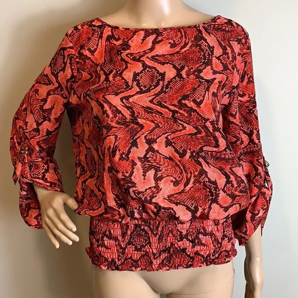 ❤️Last Chance Michael Kors red & black blouse size M